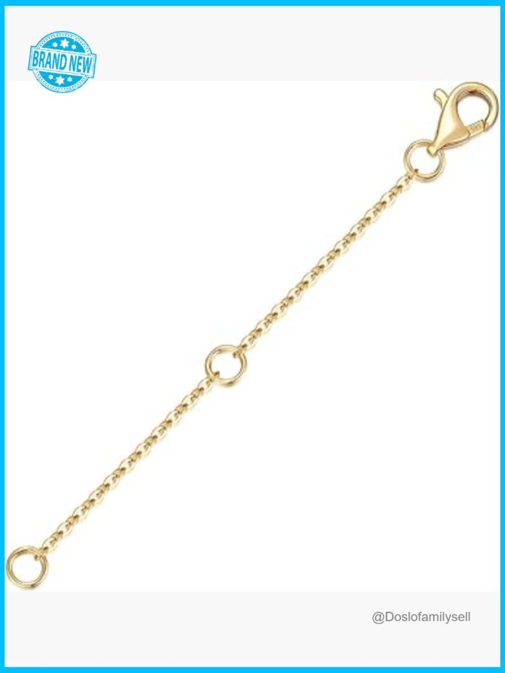 14K Solid Gold Necklace Extender Adjustable Chain Lobster Clasp Elegant Minimal
